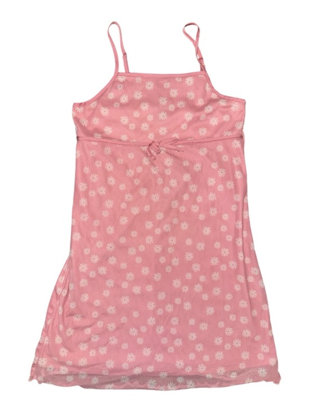 Forever 21 Kids Size 9/10 Pink Daisy-Print Spaghetti-Strap Chemise Slip Dress
